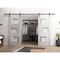 Vdomdoors Sturdy Dbl Barn Door 64 x 80in, Light Grey Oak W/ Frosted Glass, 13FT Rail Hangers Heavy Set SETE6933DB-OAK-64 - alternate 7